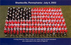 Living Flag Shanksville, Pennsylvania PA Postcard