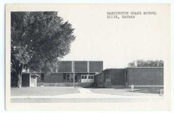 W/B View of Washington Grade School Ellis Kansas KS