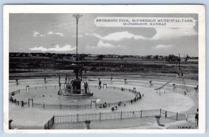 1949 SWIMMING POOL McPHERSON KANSAS MUNICIPAL PARK VINTAGE BLACK/WHITE POSTCARD