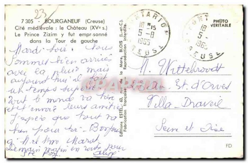 Old Postcard Bourganeuf (Creuse) medieval city the castle (XV) Prince Zizim t...