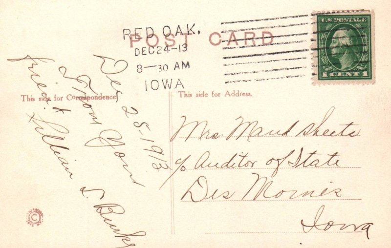 Happy Christmas Boy Pushing Sled