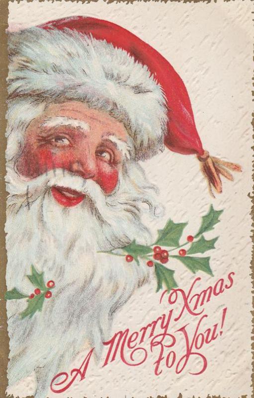 Merry Xmas from Santa Claus - Christmas Greeting - pm 1915 - DB