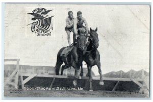 1908 Standing Hurdle US Army Military Tournament St. Joseph Missouri MO Postcard