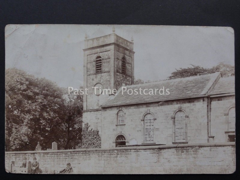 Yorkshire TONG St James Church & The Village Stocks - Old RP Postcard