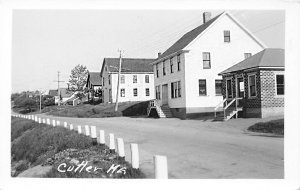 Cutler ME Street View Brick Post Office Houses, Real Photo Postcard