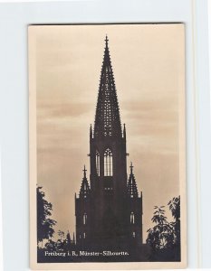 Postcard Münster-Silhouette, Freiburg, Germany