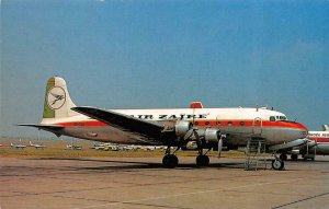 Paris-Le Bourget Airport   AIR ZAIRE McDouglas DC-4 AIRPLANE   c1970's Postcard
