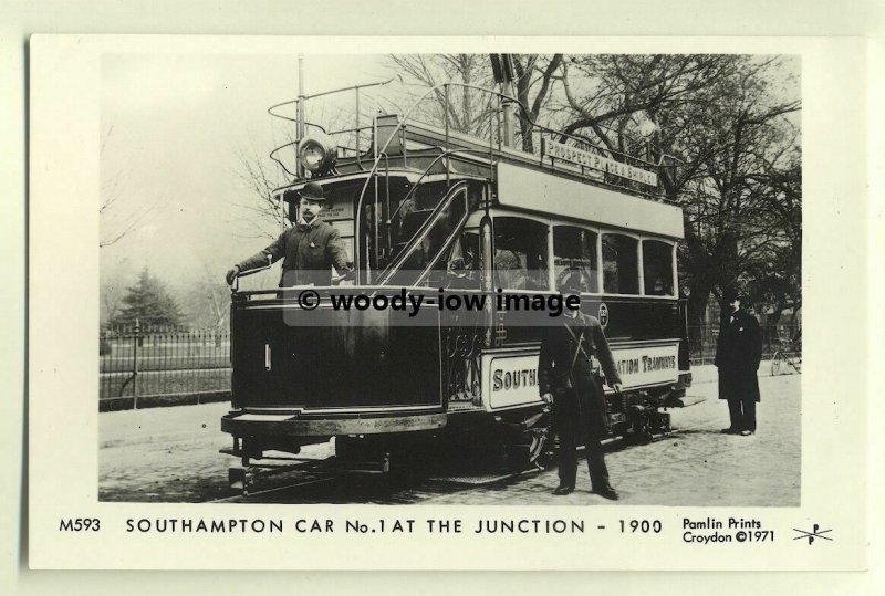 pp0126 - Southampton Tram no 1 at The Junction in 1900 - Pamlin postcard 