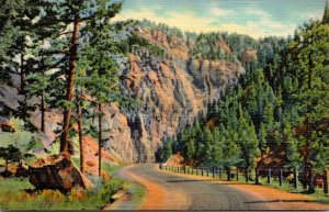 Colorado Rocky Mountains Scene On Rapids Hill In Thompson Canyon Highway Curt...