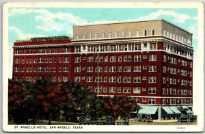 1920's Saint Angelus Hotel San Angelo Texas TX Building Rooms Posted Postcard