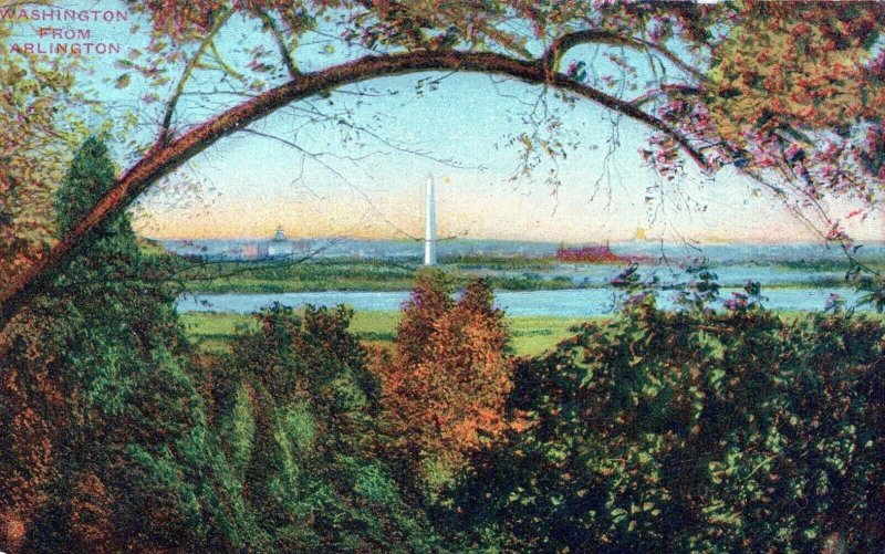 Washington From Arlington Capitol Washington DC Vintage Divided Back Post Card