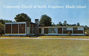 Kingstown Rhode Island Community Church Street View Vintage Postcard K48839