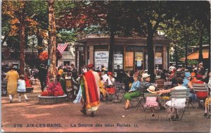 France Aix-les-Bains La Source des Deux Reines Vintage Postcard 03.62