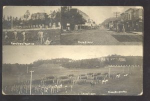 RPPC CAMP DOUGLAS WISCONSIN DOWNTOWN STREET MULTI VIEW REAL PHOTO POSTCARD