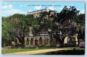 Biloxi Mississippi Postcard Tivoli Hotel East Beach Field c1940 Vintage Antique
