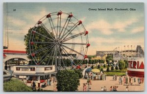 Cincinnati OH~Coney Island Mall~Art Deco Refreshment Stand~Cafeteria~1944 Linen 