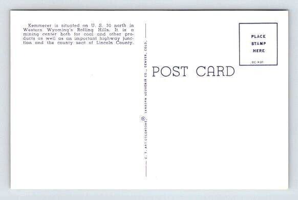 Large Letter Kemmerer Wyoming, Wyo. - Linen Postcard