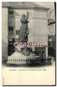 Old Postcard Chambery Centennial Monument 1792 1892