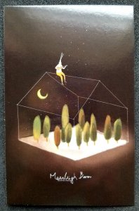 [AG] P706 Moonlight Bunny Music House Tree Moon (postcard) *glow in dark *New