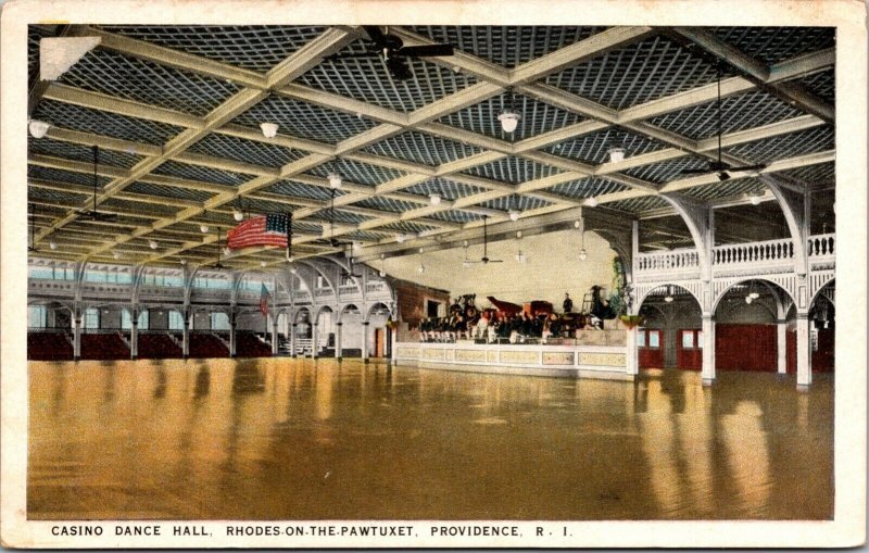 Postcard Casino Dance Hall Rhodes-On-The-Pawtuxet in Providence, Rhode Island