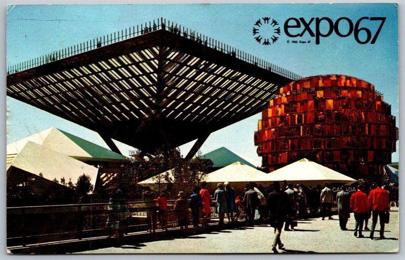 Vtg Montreal Expo 67 Canada's Pavilion Katimavik Pyramid World's Fair Postcard