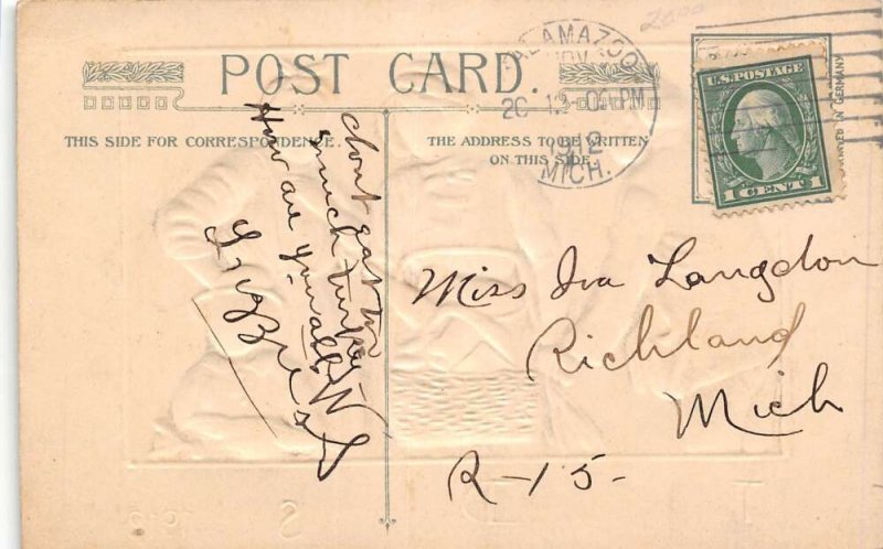 Thanksgiving  Day In The South, Sharing Food, Winsch Vintage Postcard U4838 