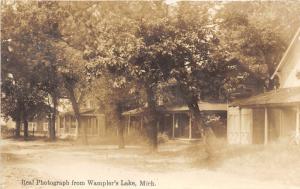 Wampler's Lake Michigan~Houses Along Unpaved Road Shaded by Trees~1920s RPPC