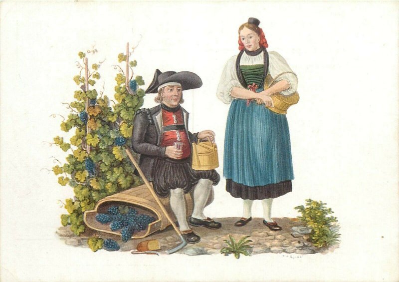 Switzerland swiss early folk costumes ethnic types Schaffhausen