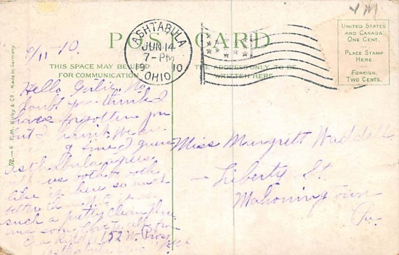 Carnegie, Conklin Library Ashtabula, Ohio OH Postcard