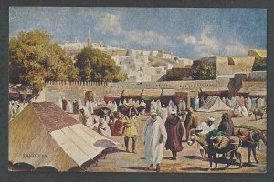 Ca 1936 PPC* Morrocco Tangiers Market Place Scene Mint