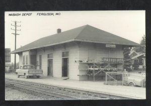 RPPC FERGUSON MISSOURI WABASH RAILROAD DEPOT STATION REAL PHOTO POSTCARD