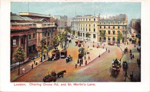 LONDON UK~CHARING CROSS & ST MARTIN'S LANE POSTCARD