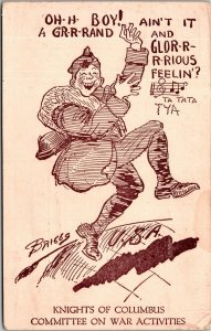 WW1 1917 Knights Columbus Commitee War Activities Postcard Dancing American JH4