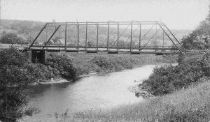 Bridge Spanning Otselic River from North View New York Real Photo postcard