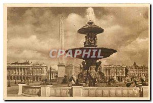 Old Postcard Paris and Wonders Place de la Concorde one of the fountains and ...