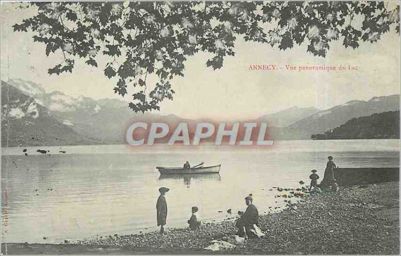 Old Postcard Annecy panoramic lake