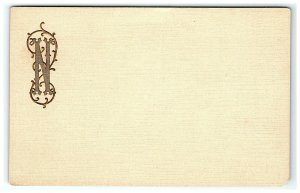 1907-15 N Monogram Postcard Gold Foil Embossed Vintage  