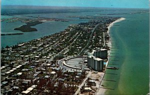 Florida Clearwater Beach Aerial View Overlooking Mandalay Shores Apartments 1967