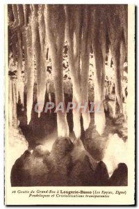 Old Postcard Laugerie Lower Cave of the Big Rock pendants and transparent cry...