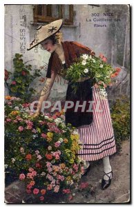 Postcard Old Nice the Flower Picking