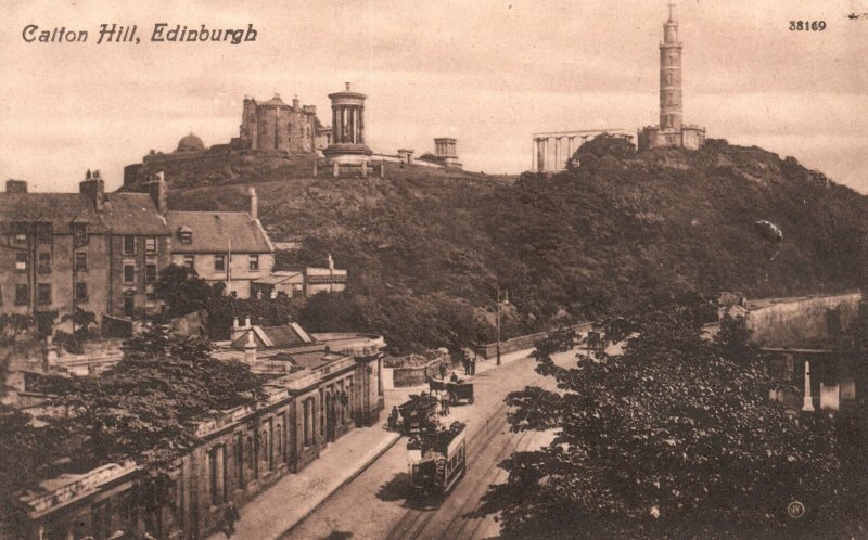 Vintage Postcard 1910s Calton Hill Building Edinburgh Scotland United Kingdom UK