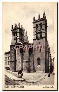 Old Postcard Montpellier The cathedral