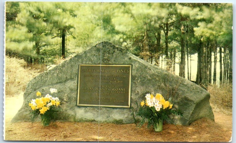 Postcard - The Memorial Boulder - Cathedral of the Pines, Rindge, New Hampshire