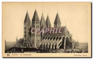 Old Postcard Belgium Tournai The Cathedral