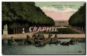 Postcard Old Versailles Char d & # 39Apollon The Green Carpet and the Palace