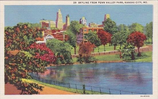 Missouri Kansas City Skyline From Pennsylvania Valley Park