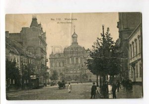 400035 POLAND WARSZAWA Nowy-Swiat street TRAM Vintage postcard