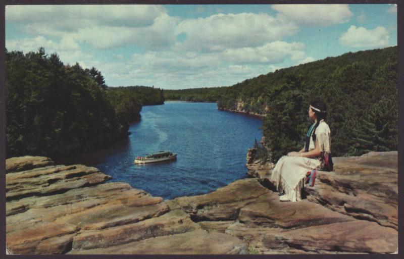 Indian Maiden,High Rock,Wisconsin Dells,WI Postcard