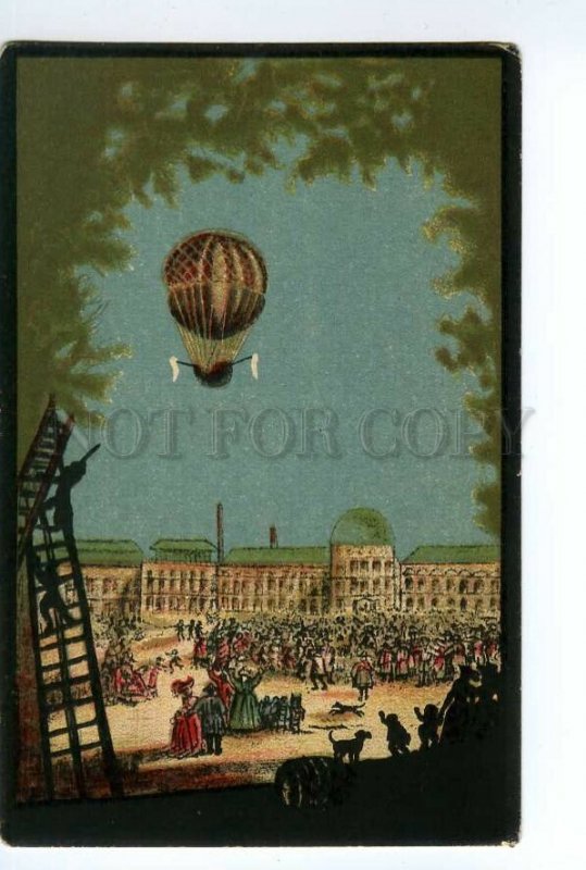 497350 HISTORY AVIATION Professor Charless flight in balloon russian game card