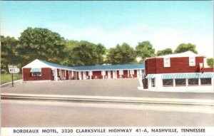 Nashville, TN Tennessee  BORDEAUX MOTEL~Tom Resha  ROADSIDE  ca1940's Postcard